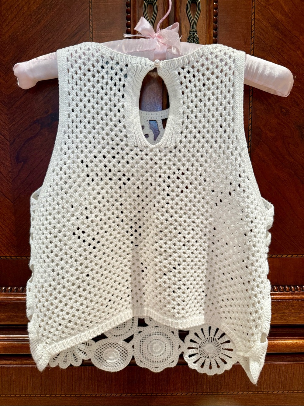 NWT! Naf Naf Floral Crochet Tank Top - Picture 7 of 9